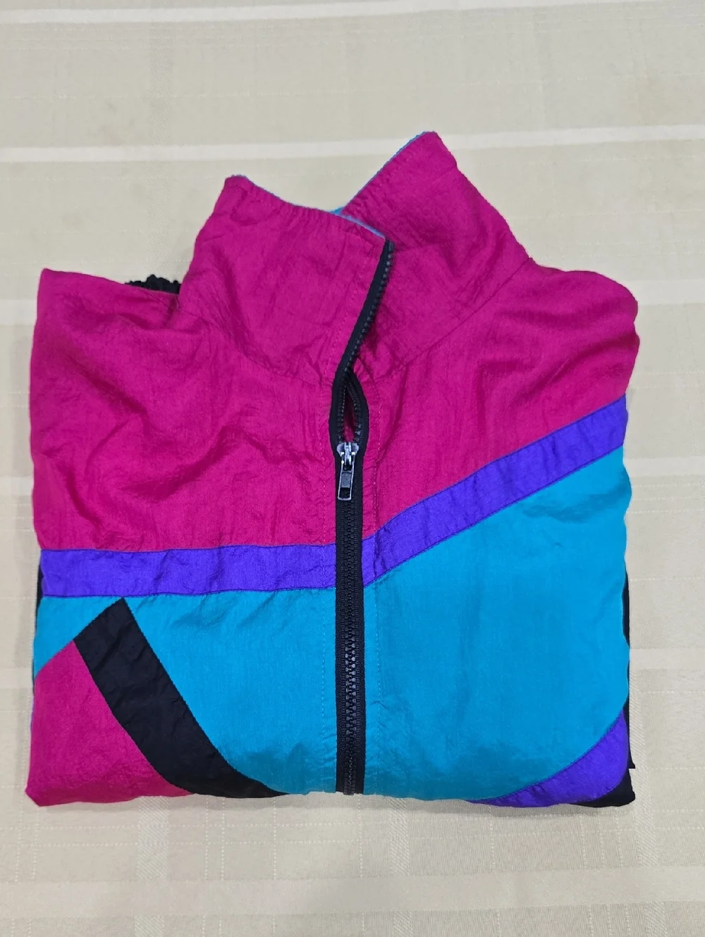 Slade 80s Colorblock Windbreaker Jacket - VINTAGE - SMALL